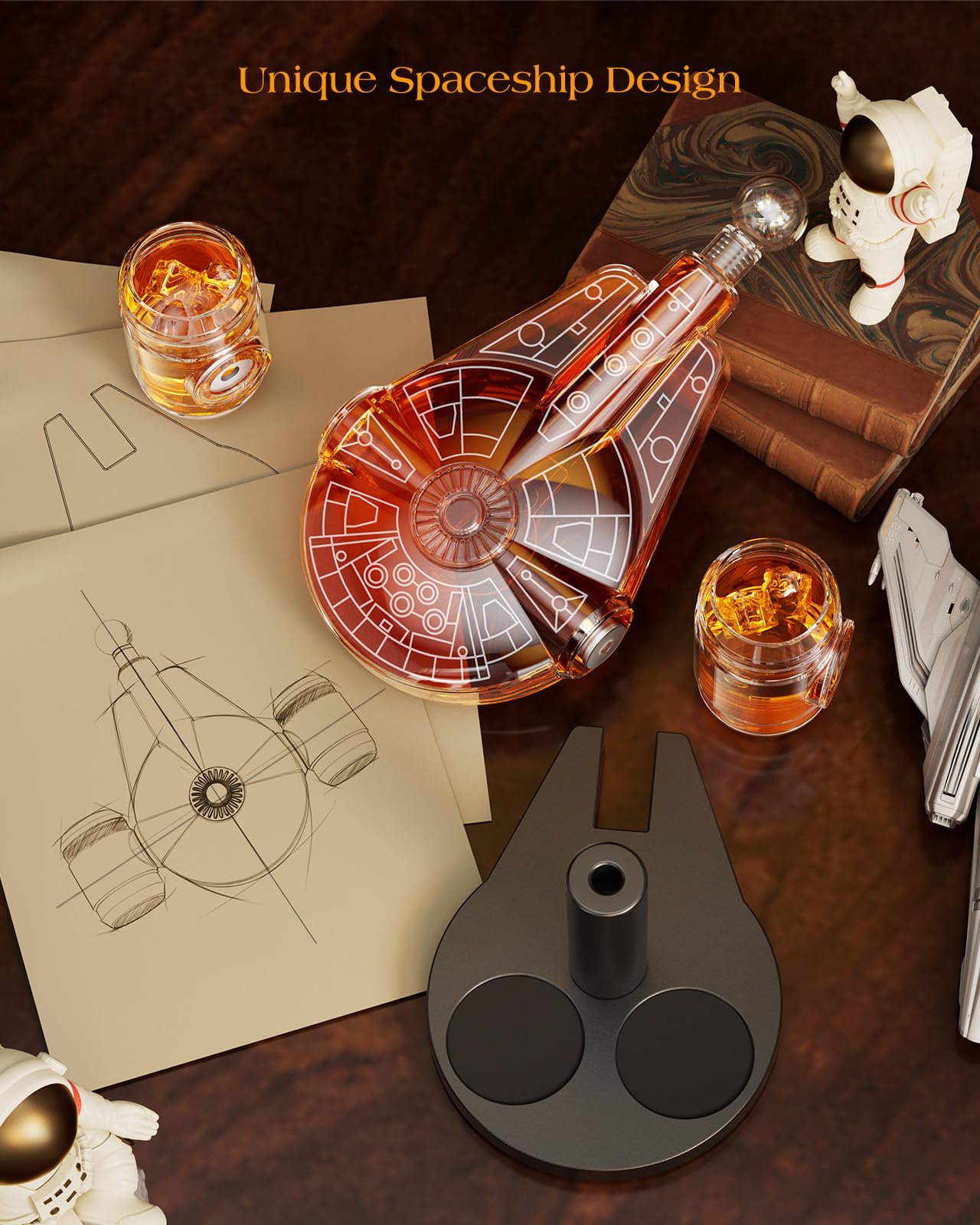 Kollea magnetic-suspended glasses add futuristic tasting visuals.