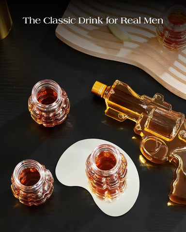 Kollea gift-ready grenade glasses for military-themed celebrations