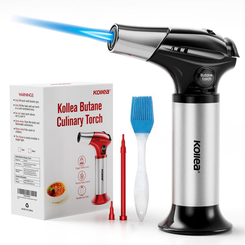 Kollea professional torch lighter showing safety lock for safe handling in the kitchen