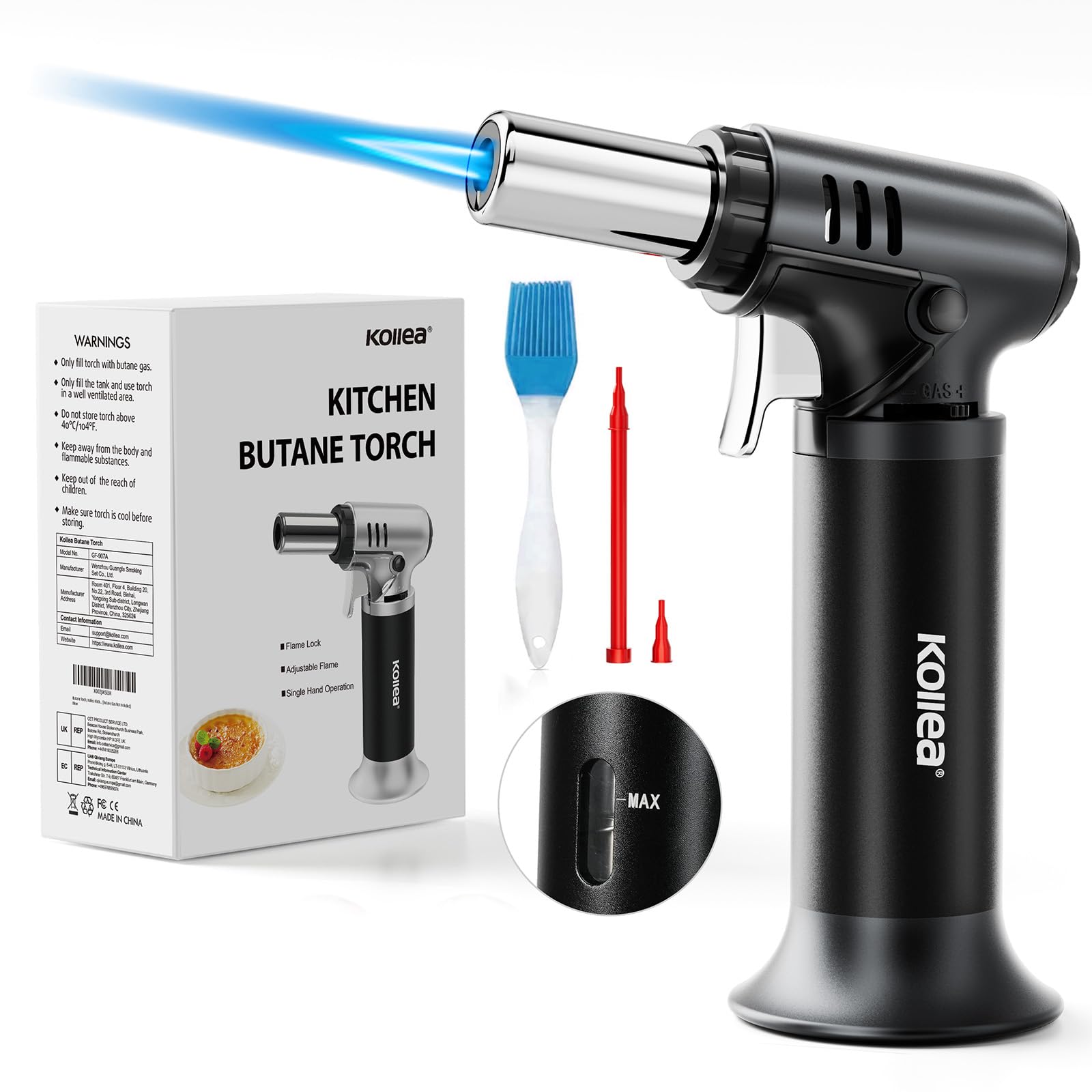 Kollea T907 torch with precision nozzle for caramelization.