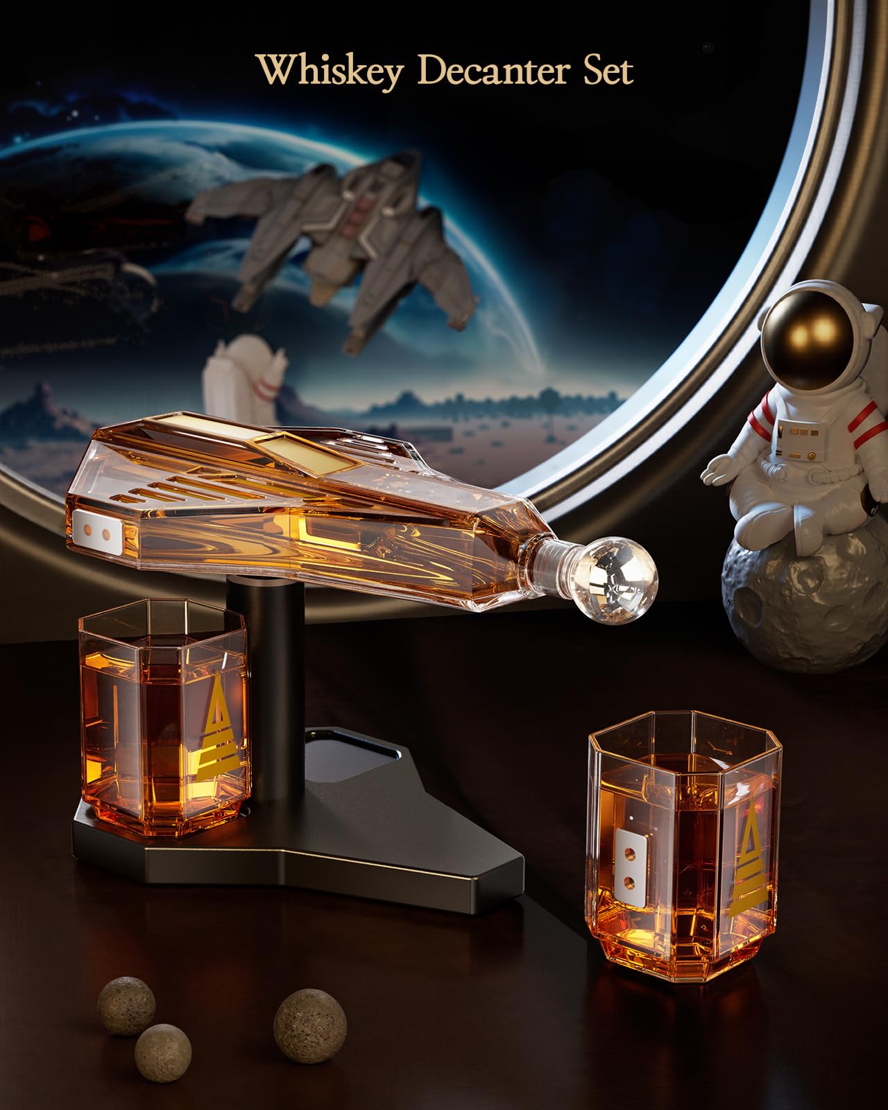 Kollea two shot glasses resemble oak barrels for a timeless feel