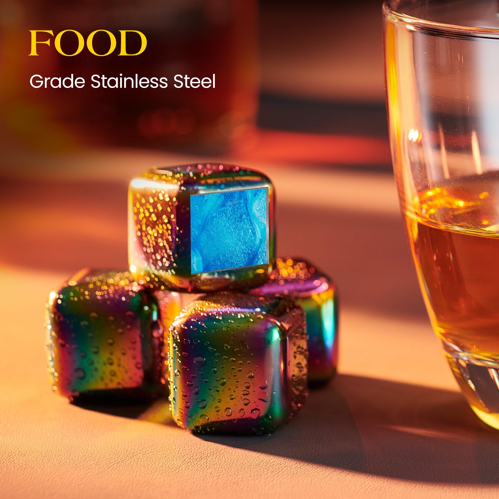 Kollea vibrant stones add visual flair to cocktails and home bars