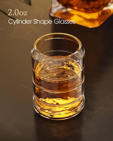 Kollea walnut wood display stand beside the decanter