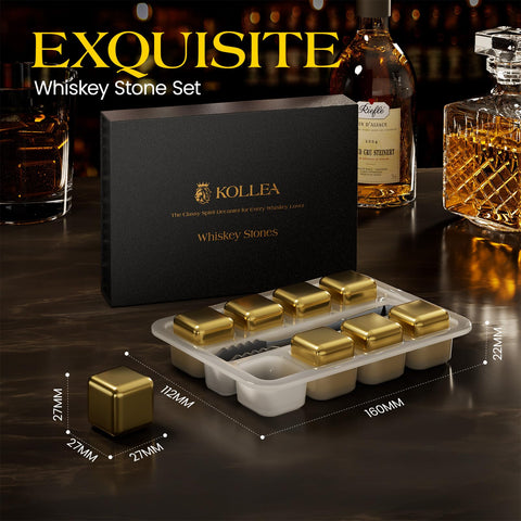 Kollea whiskey stones with silicone tongs for convenient use