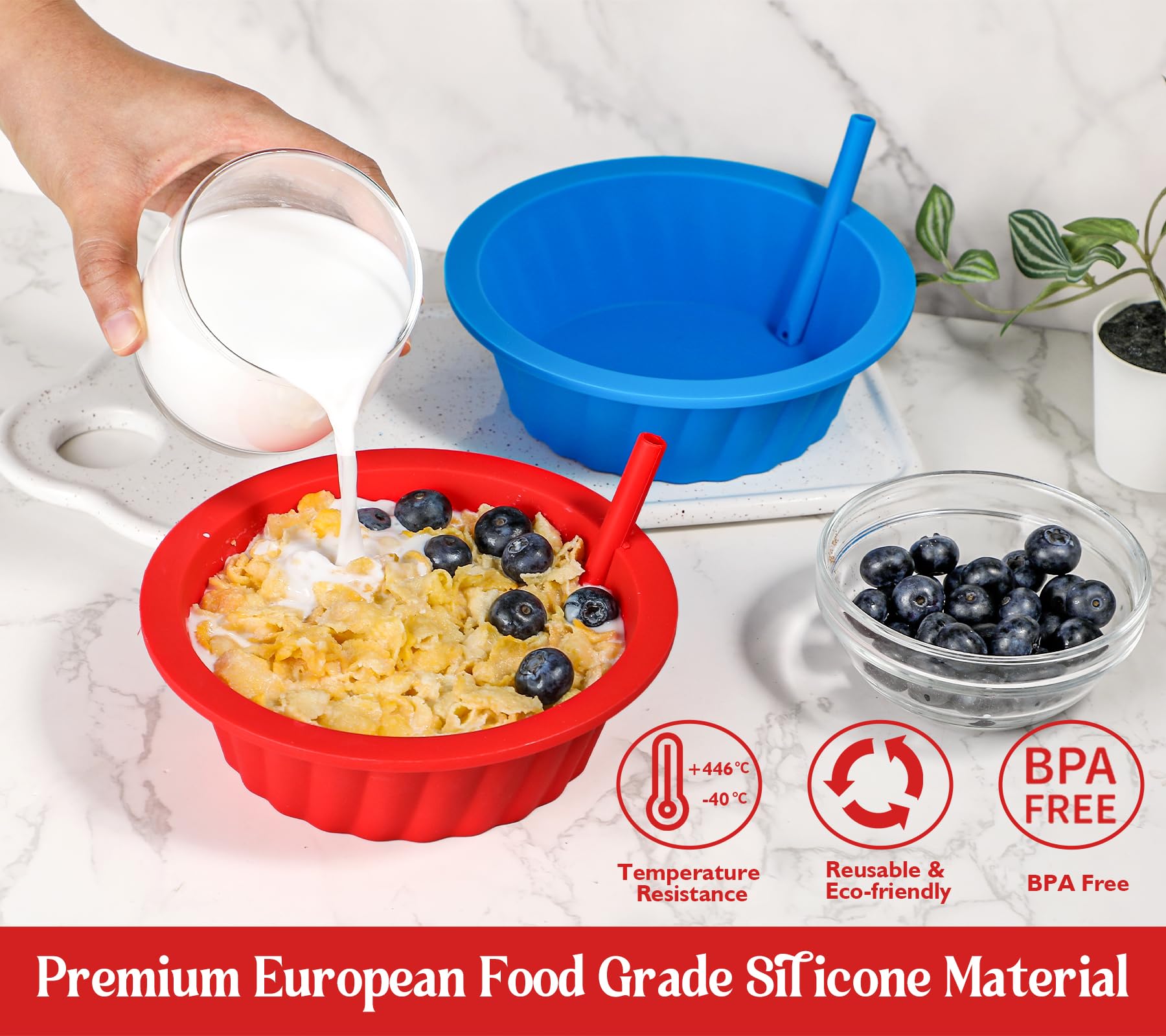 KOLUTI 20oz bowls for milk, yogurt, snacks, and salads.