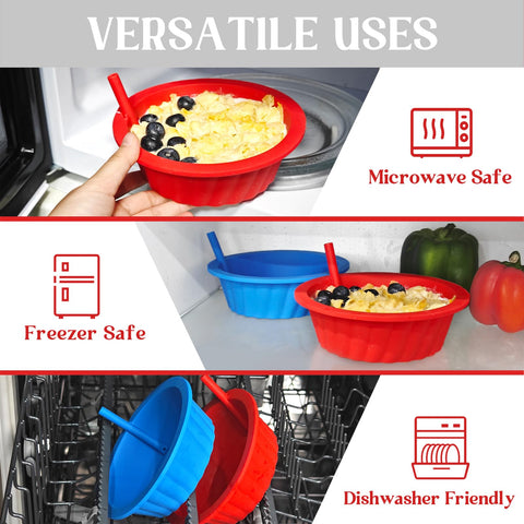KOLUTI stackable silicone bowls save counter space in kitchen.