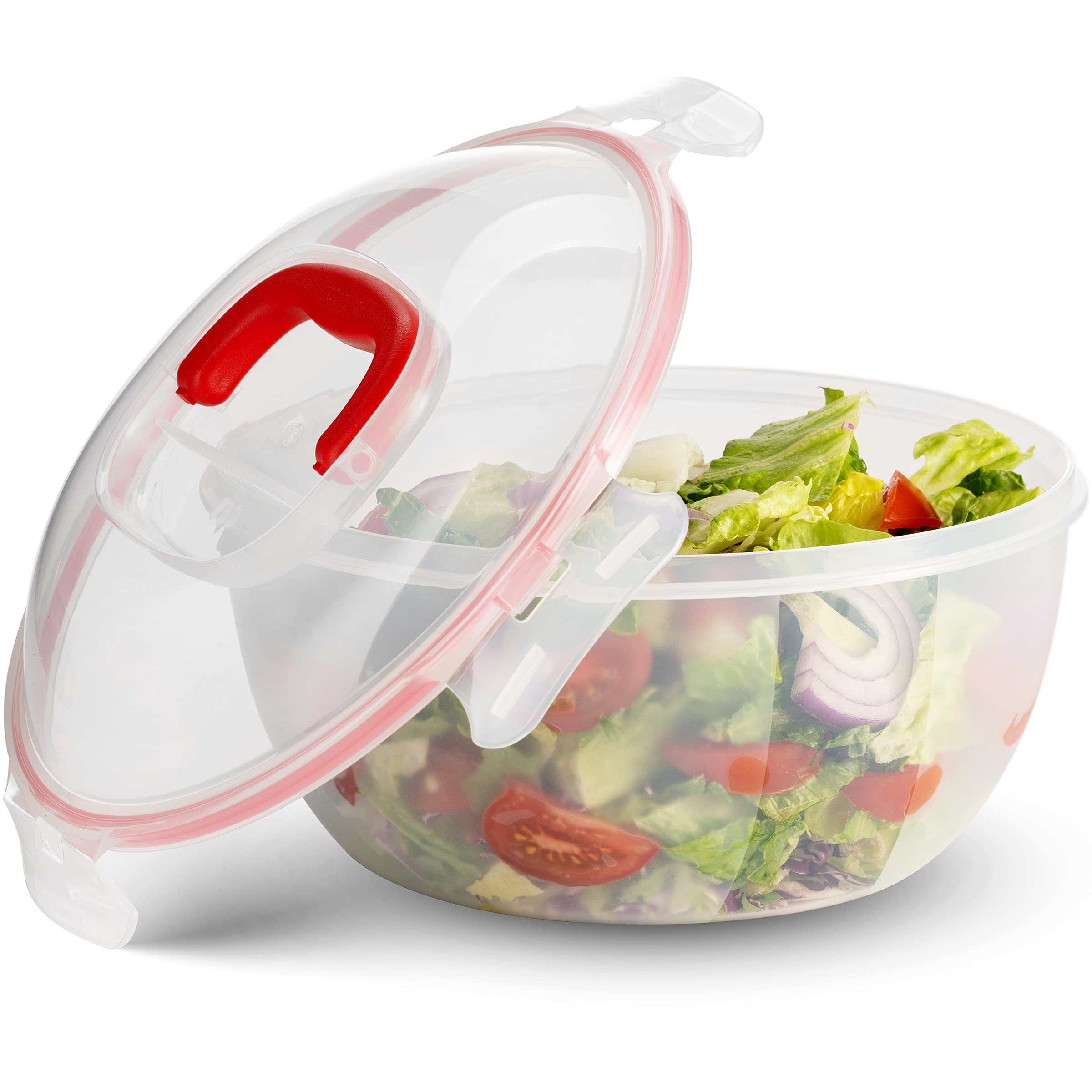 Komax Biokips airtight lid with four-point lock keeps contents secure.