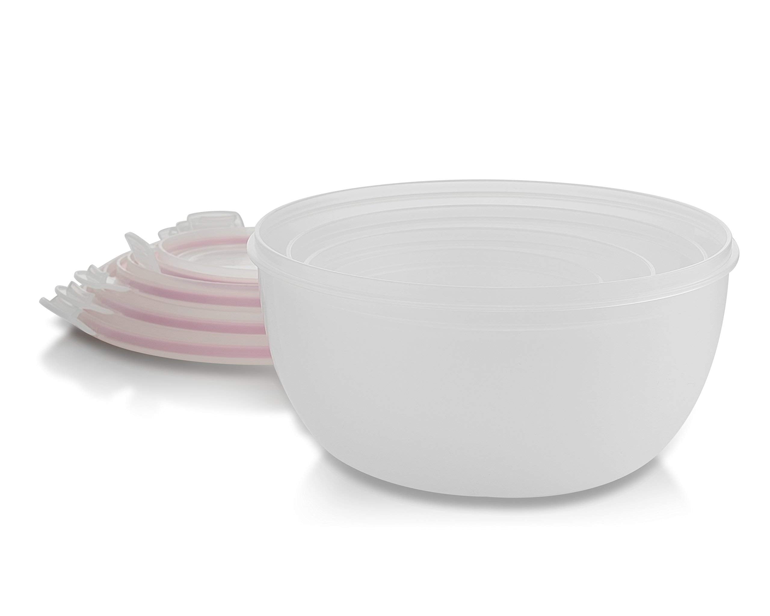 Komax Biokips lid with four-point lock ensures airtight seal.
