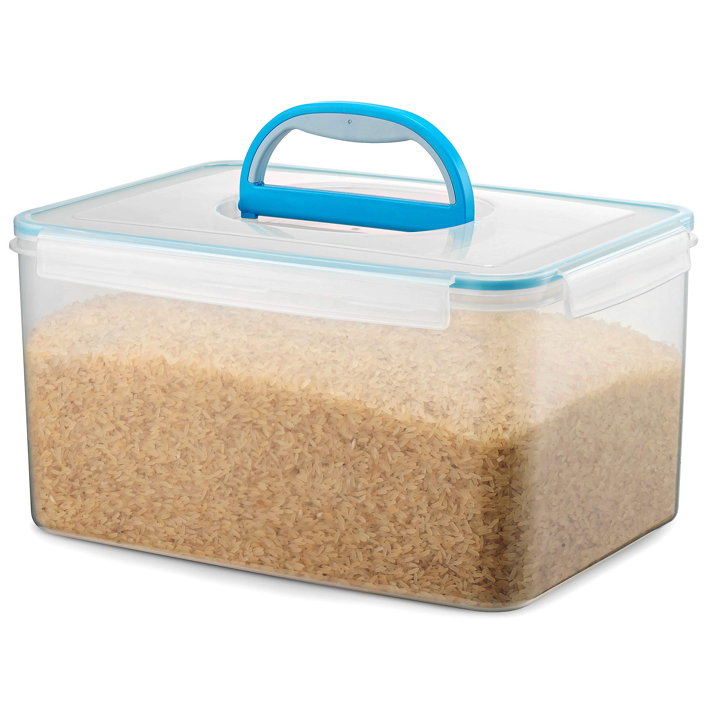 Komax Biokips locking lid keeps dry foods fresh and pest-free.