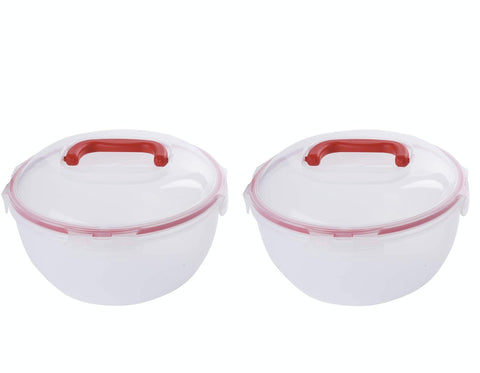 Komax Biokips portable meal prep bowls with sturdy handles.
