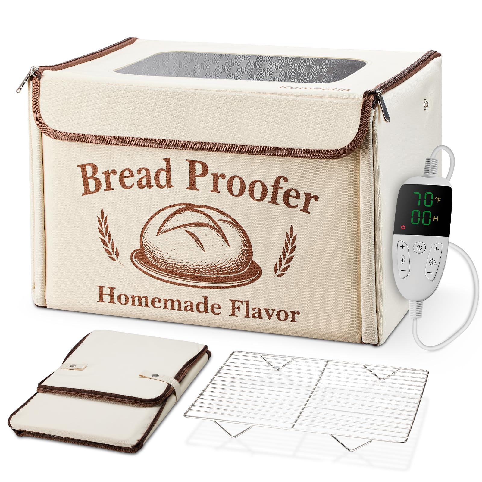 Kombella proofing box front view showing 37L capacity for multiple dough batches