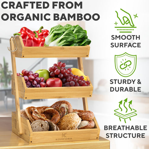 KOMFORA stand with non-slip pads protecting countertops during use.