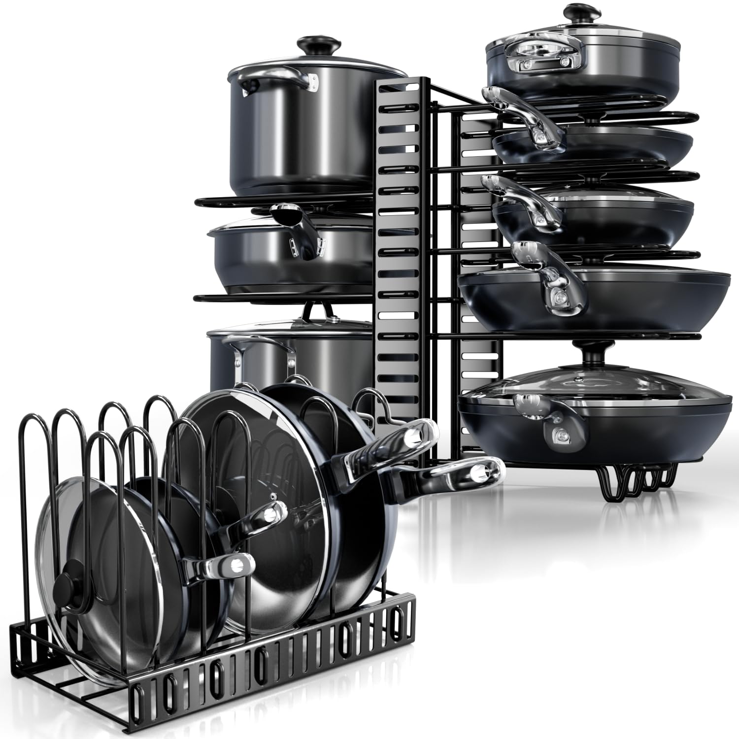 KOMFORA under-cabinet organizer shows quick setup for a clutter-free kitchen.
