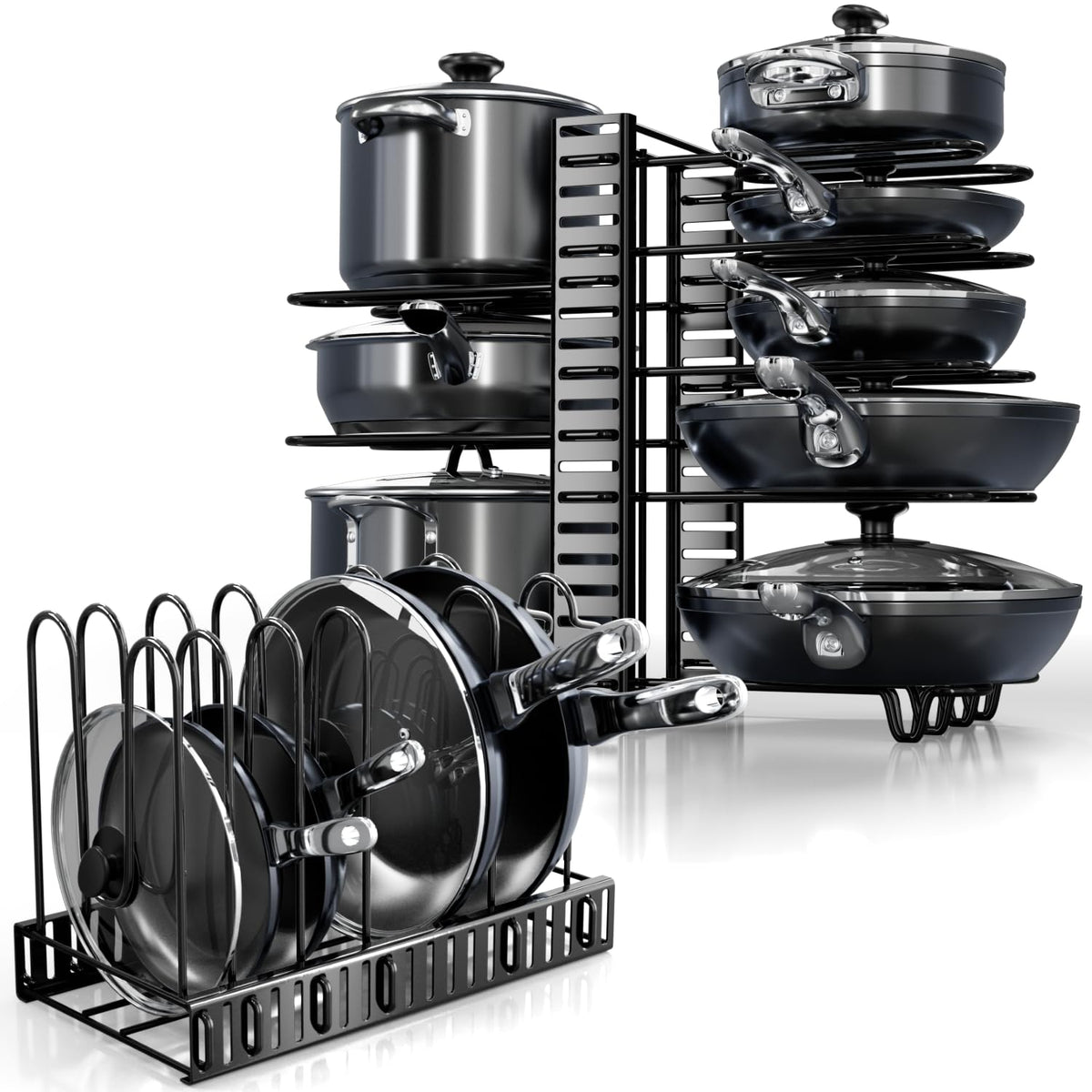 KOMFORA under-cabinet organizer shows quick setup for a clutter-free kitchen.