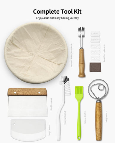 Komlyar banneton linen liner removable for easy dough handling and cleanup