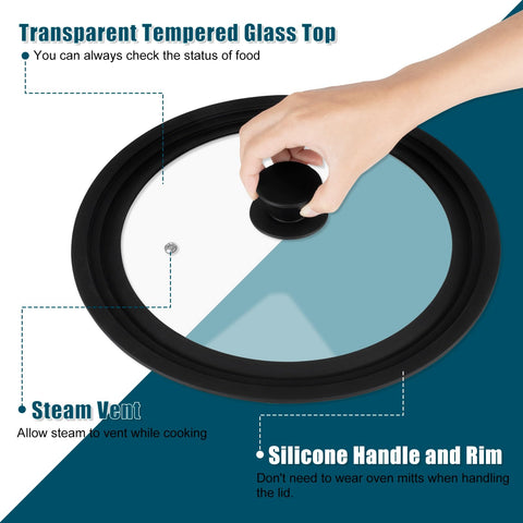 Tempered glass lid lets you monitor progress without lifting
