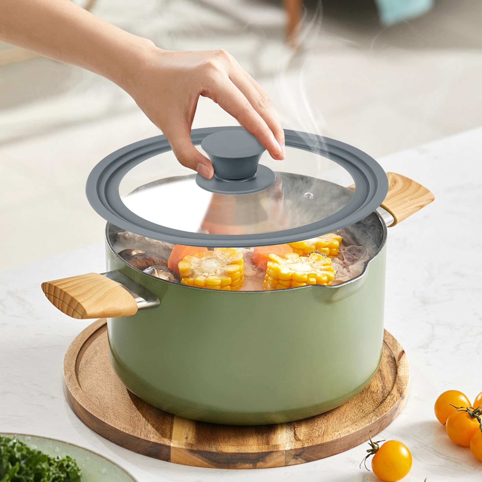 Komokeru transparent top lid fits fry pans and pots
