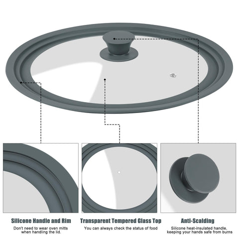 Komokeru universal lid for 10-12 inch pots with clear glass for monitoring