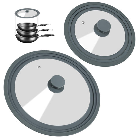 Komokeru universal lid for 7-9 inch cookware in a space saving two pack