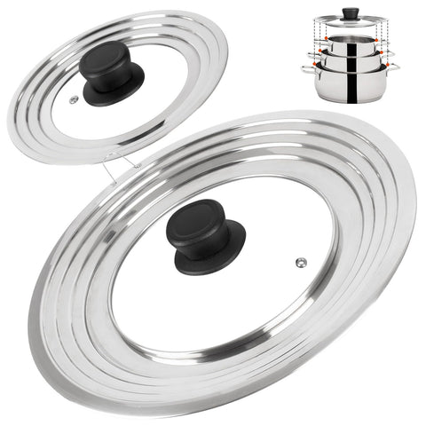 Komokeru universal lid with glass top fits 8.2–12.5 inch pots for clear monitoring during cooking