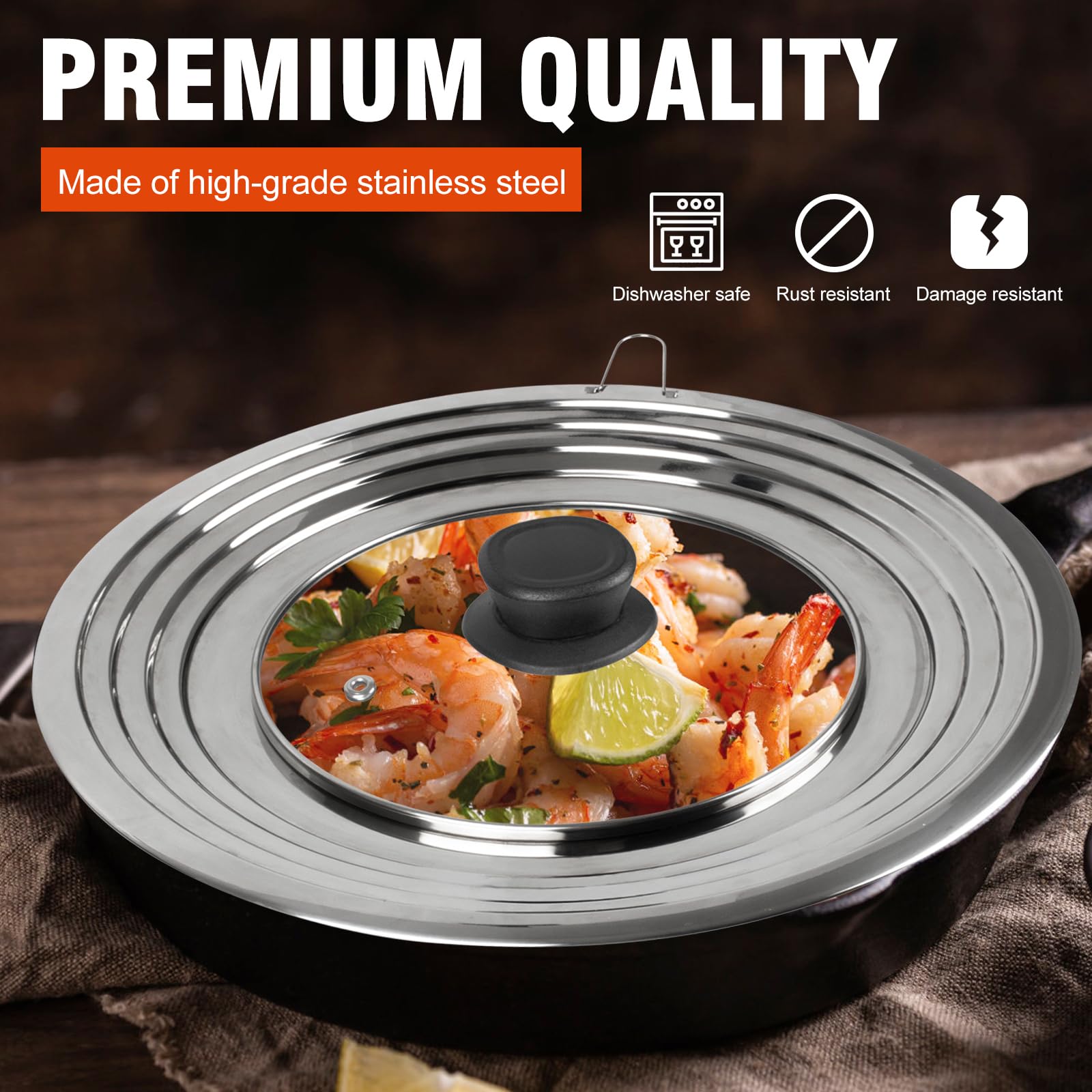 Komokeru universal lid stainless steel body provides durable everyday performance