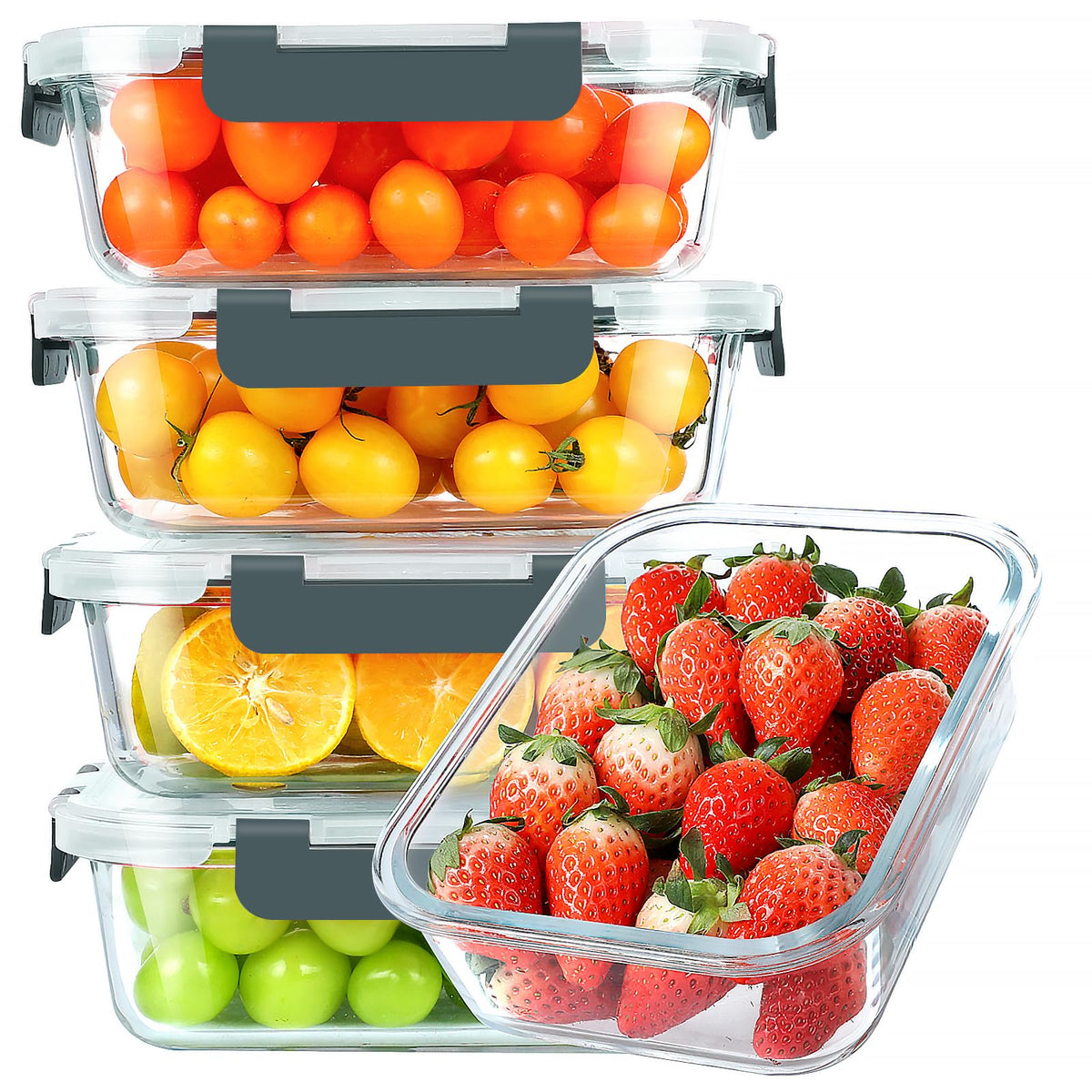 KOMUEE 30 oz meal prep container lid close-up with airtight seal.