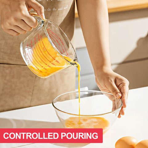 KOMUEE 4 cup glass set with lids for secure storage