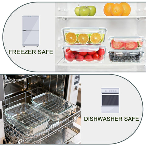 KOMUEE airtight lids with silicone ring prevent spills.