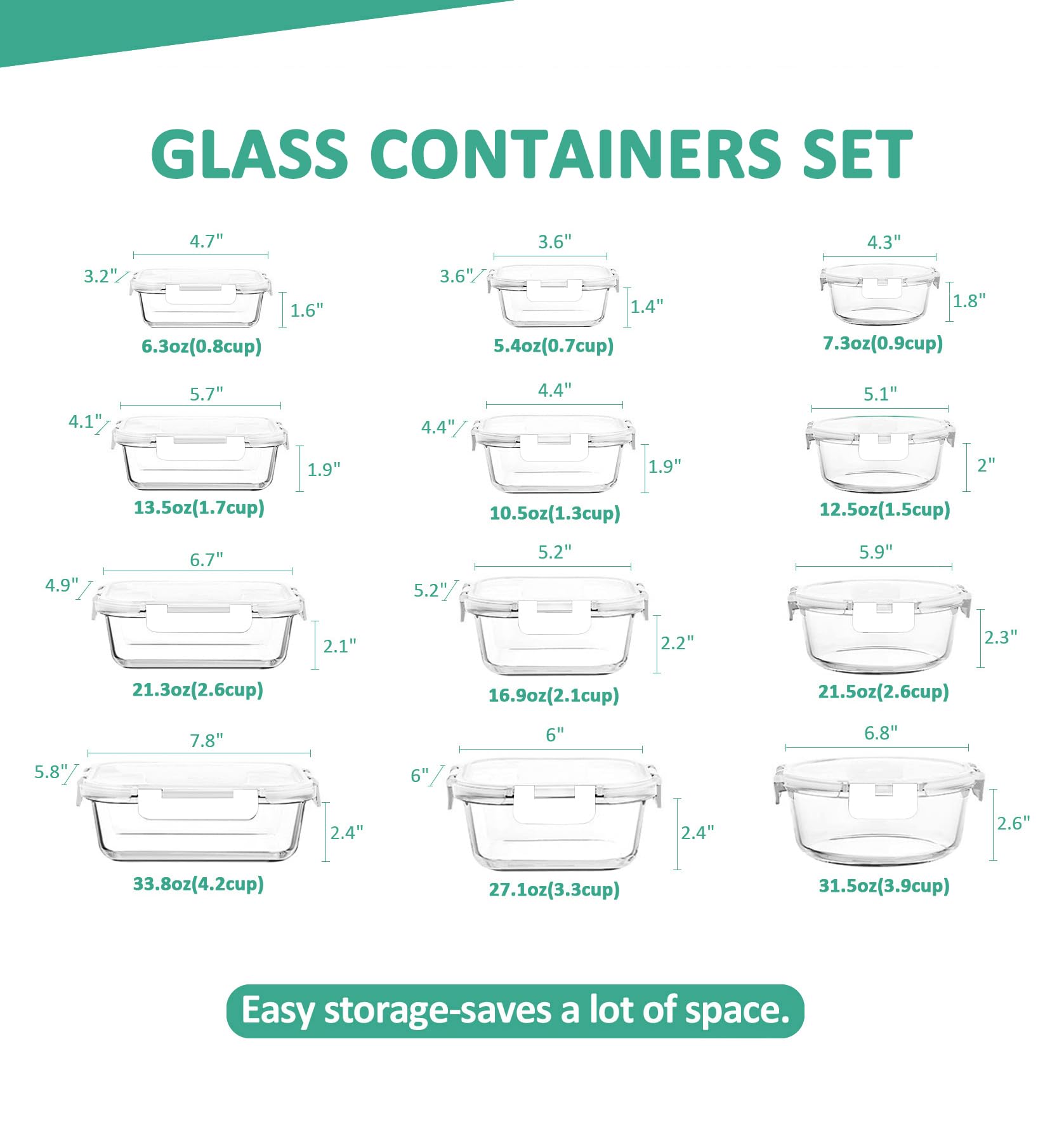 KOMUEE borosilicate glass containers safe for oven and microwave.