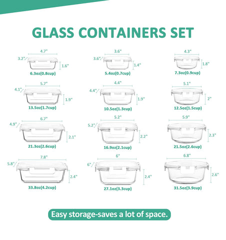 KOMUEE borosilicate glass containers safe for oven and microwave.