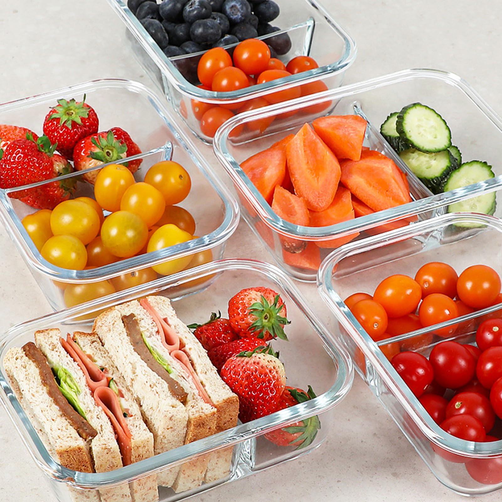 KOMUEE airtight lid with silicone ring keeps meals fresh and leak-free.