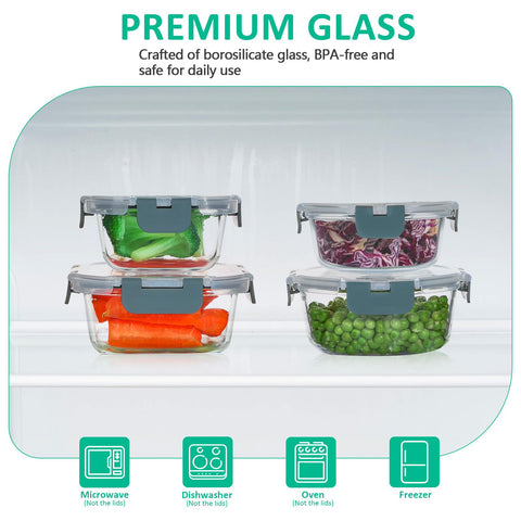 KOMUEE airtight lids prevent spills while keeping food fresh