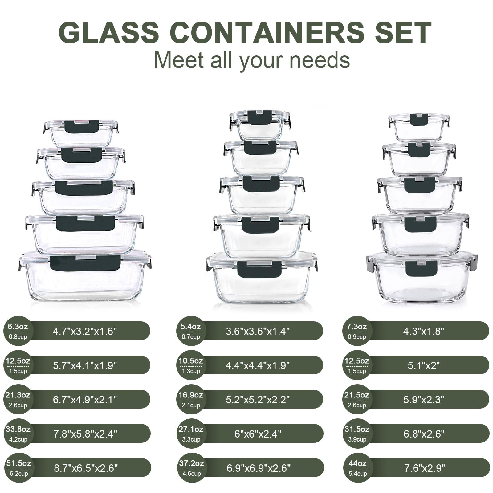 KOMUEE airtight snap lock lids enabling leak-proof freshness
