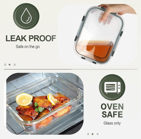 KOMUEE dishwasher-safe glass container cleans easily when lids are removed.