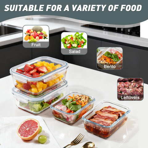 KOMUEE dishwasher-safe glass container for easy cleanup.