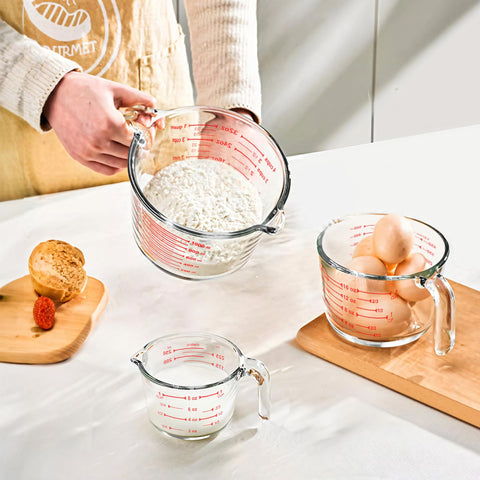 KOMUEE glass measuring cups are dishwasher safe for easy cleanup