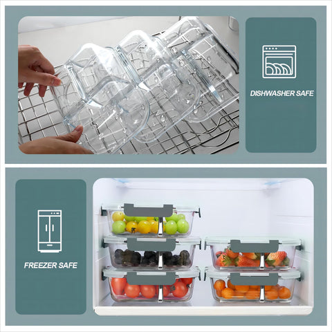 KOMUEE airtight lids with silicone rings prevent leaks and keep meals fresh