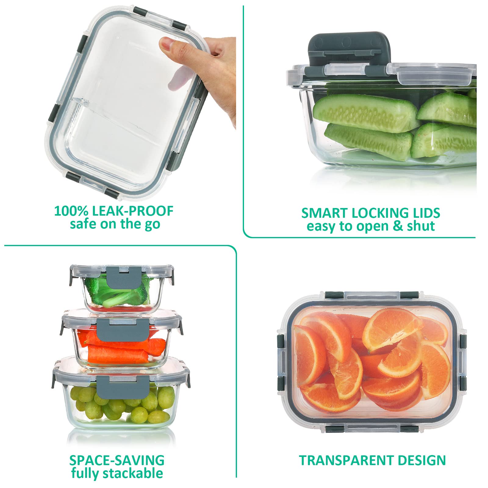 KOMUEE nonporous glass resists stains and flavors for easy cleaning