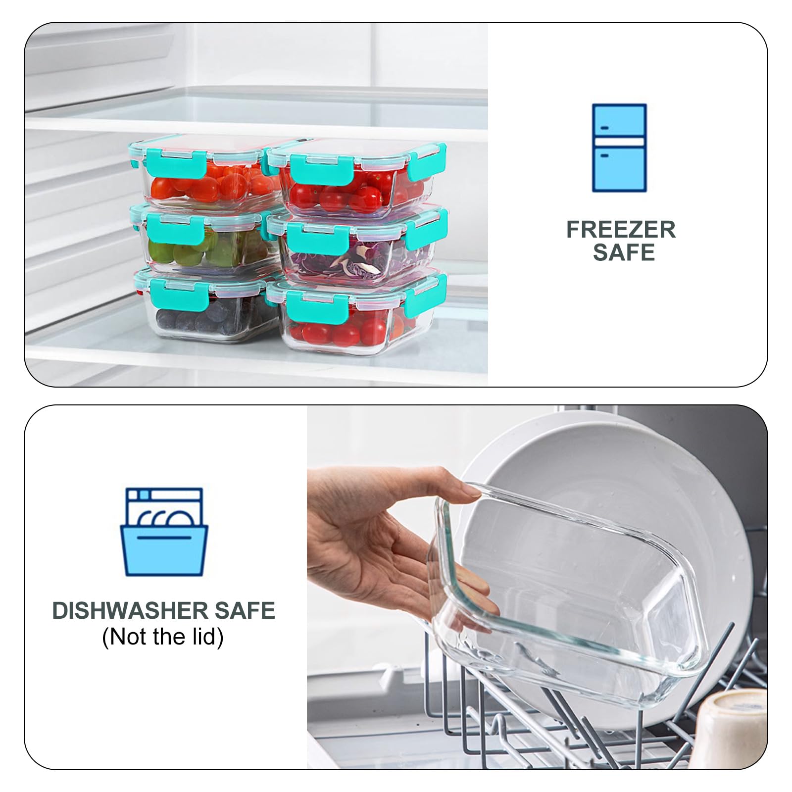 KOMUEE nonporous glass resists odors and stains for easy cleaning.