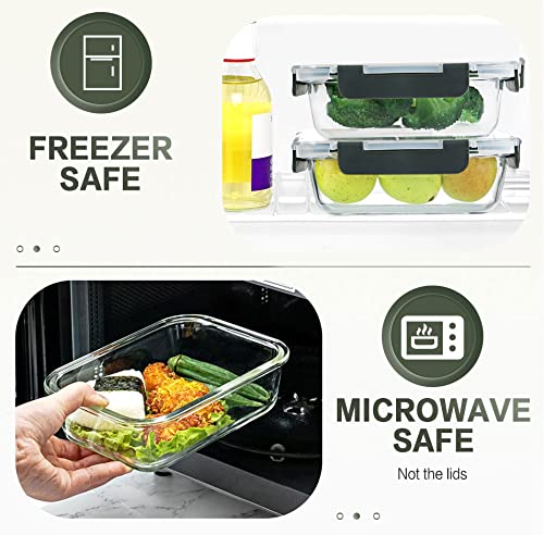 KOMUEE glass containers safe for oven and dishwasher with lids removed during heating