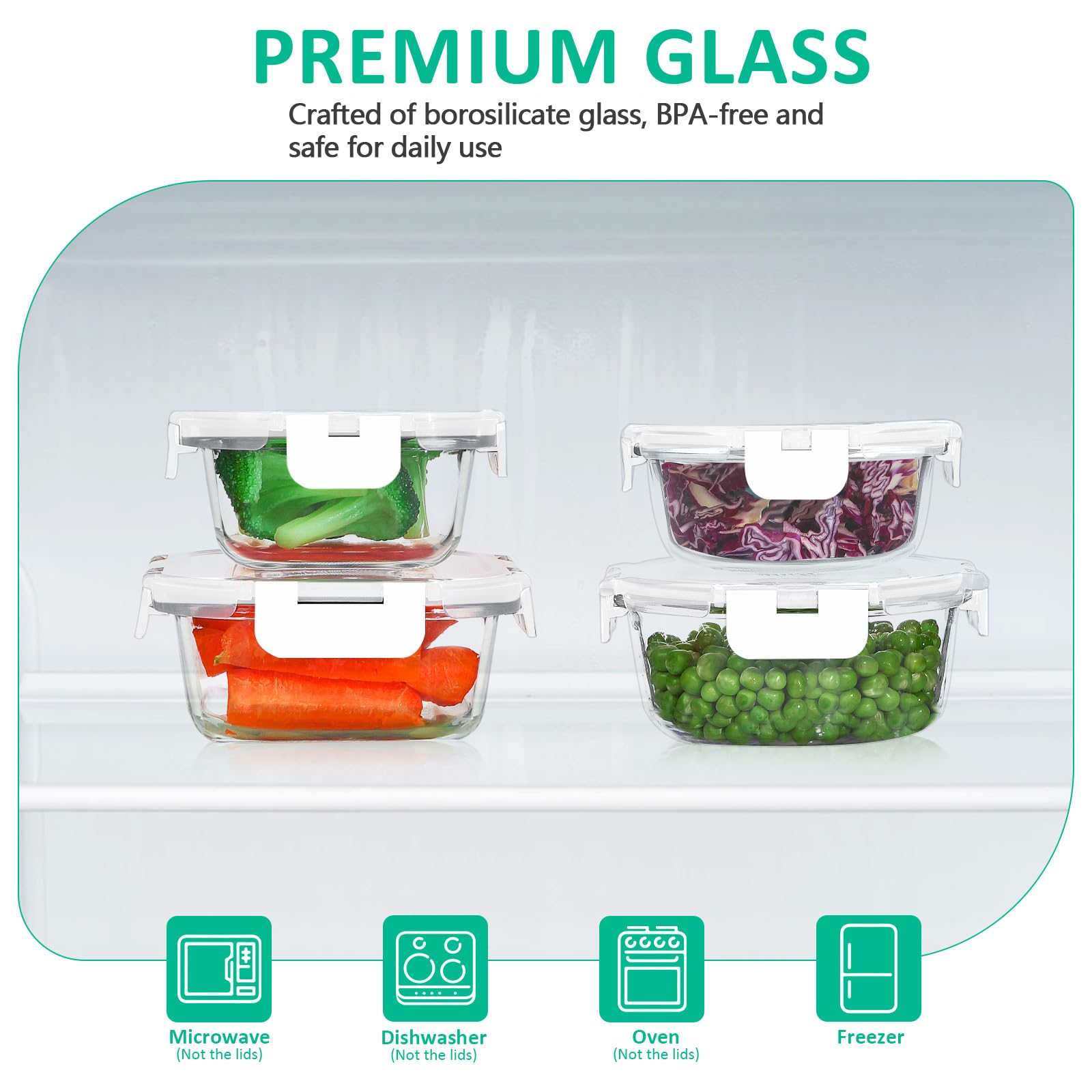 KOMUEE leak-proof lids prevent spills during transport.