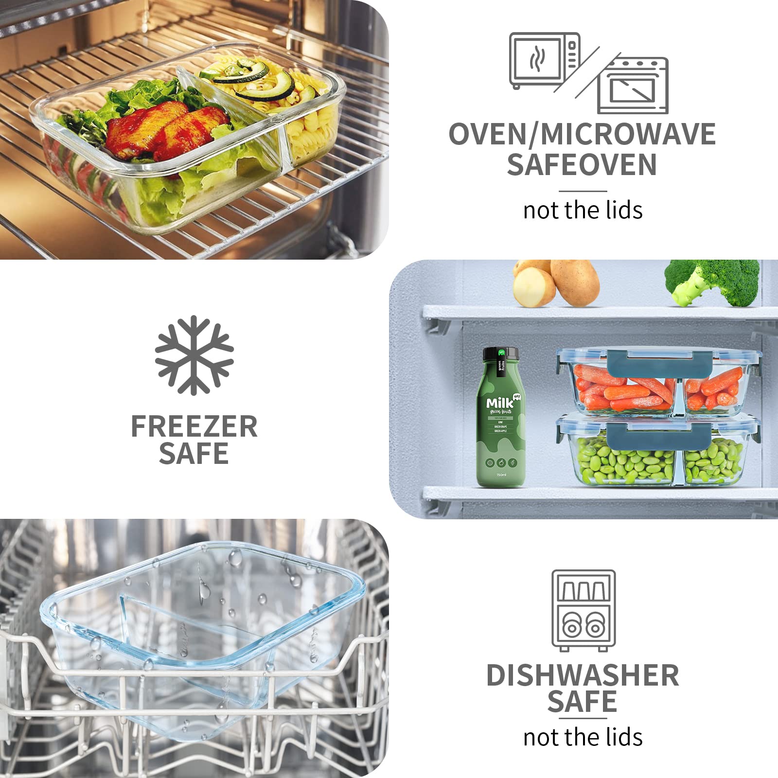 KOMUEE two-compartment design enables easy balanced meals.