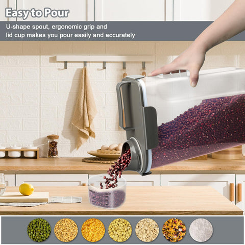 Komzon airtight lid and pour spout for neat, measured pouring.
