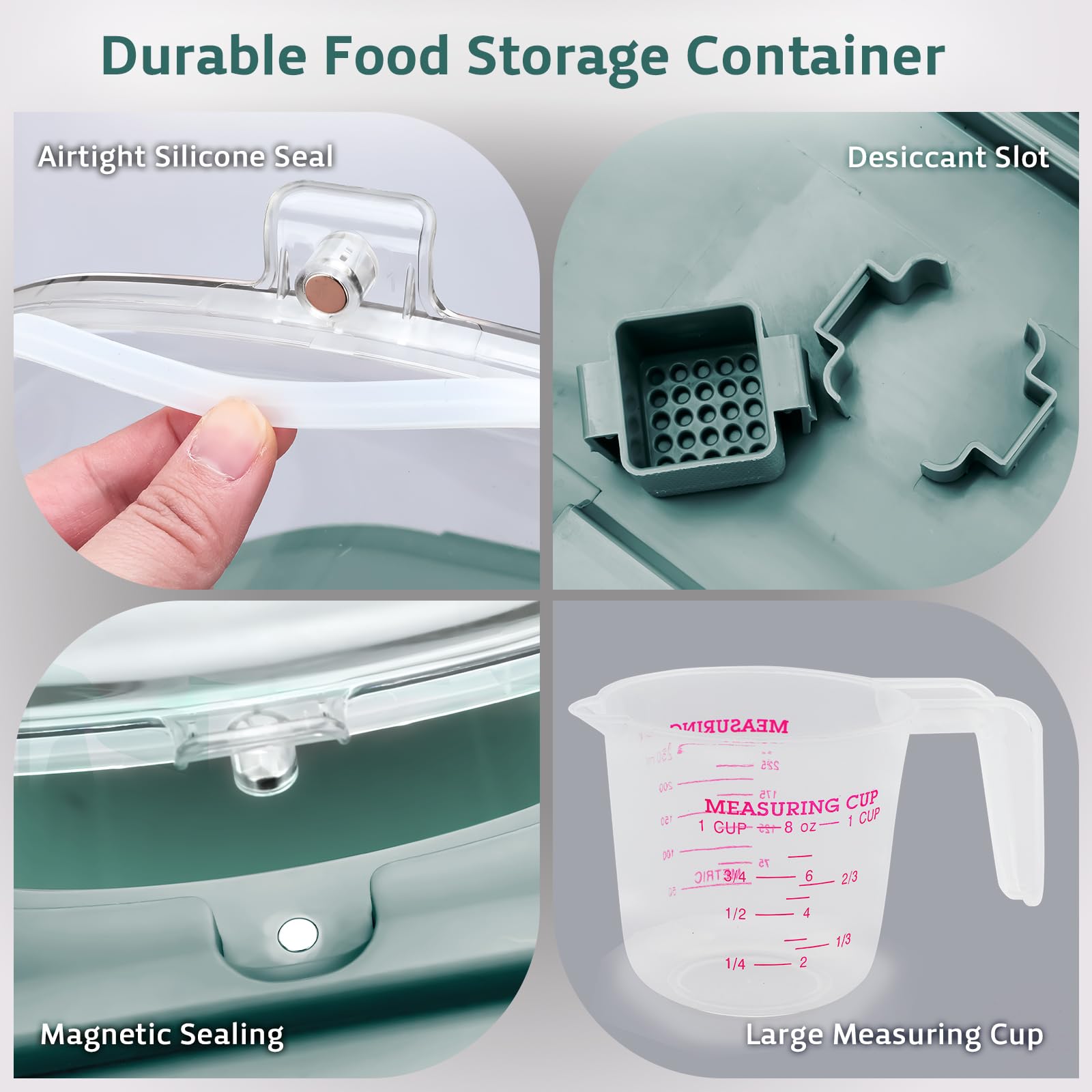 Komzon magnetic top hatch for quick access to contents.