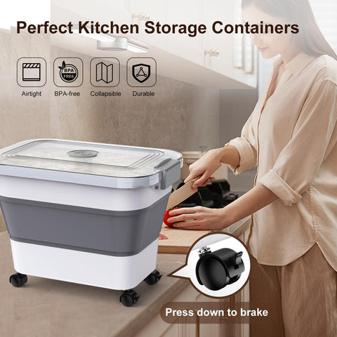 Komzon pet food storage container storing dry pet food