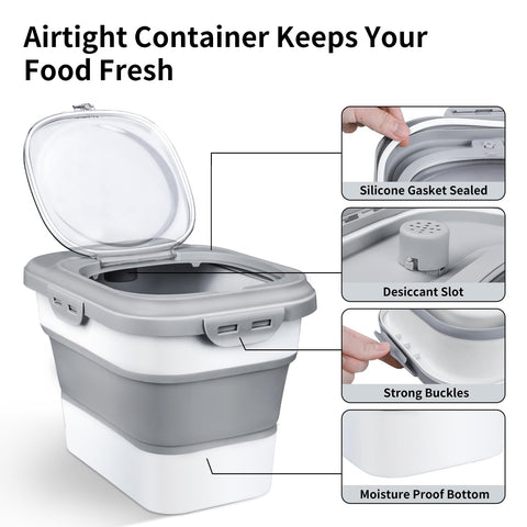 Komzon rice storage container airtight lid highlights freshness protection against moisture