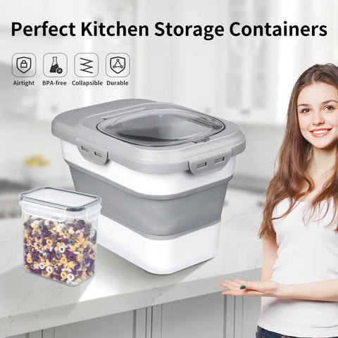 Komzon rice storage container clear hatch view aids easy content monitoring
