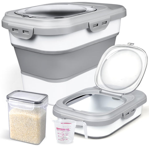 Komzon rice storage container product shot emphasizing durable construction for safe kitchen storage