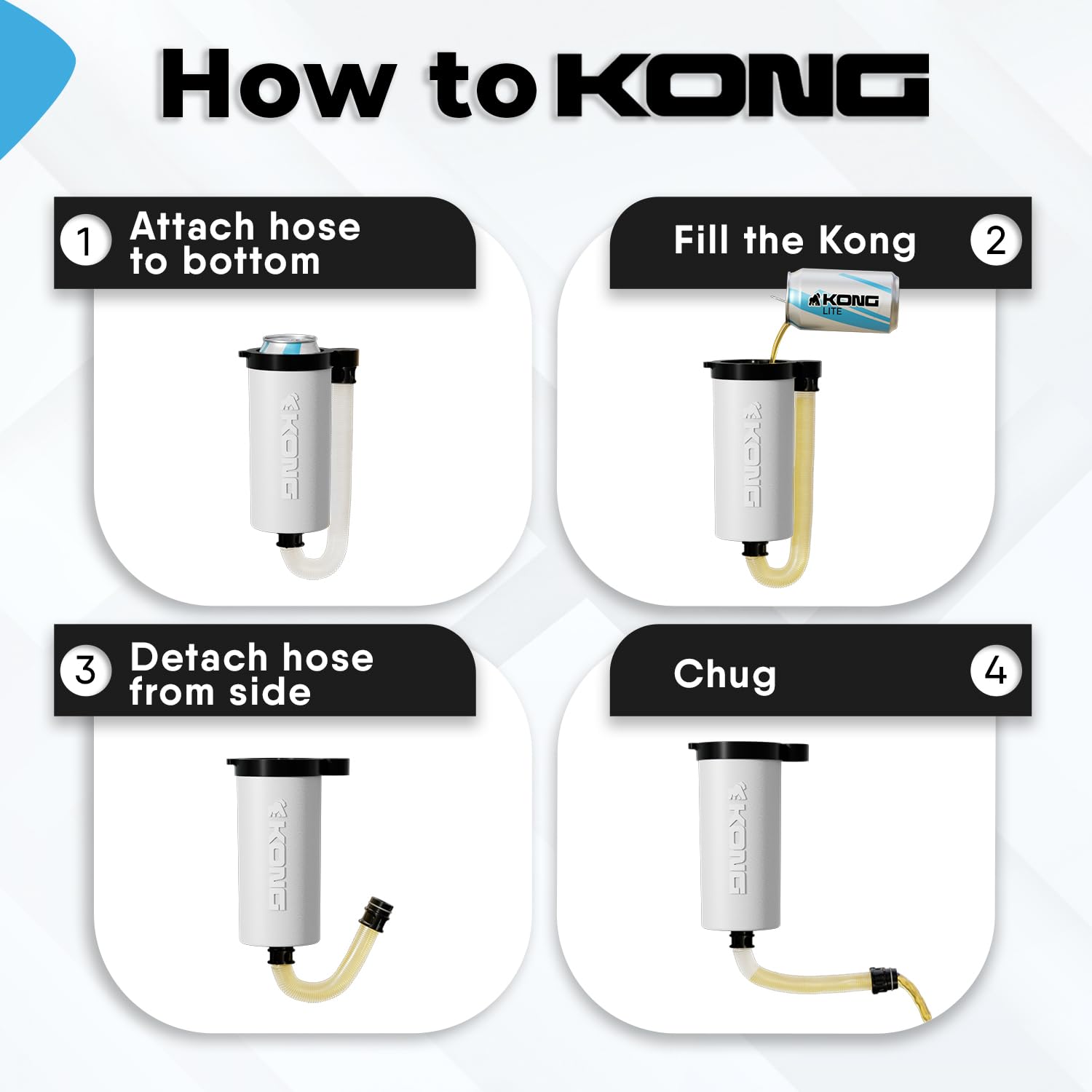 Kong Beer Bong expandable hose for quick pours at tailgates and gatherings.