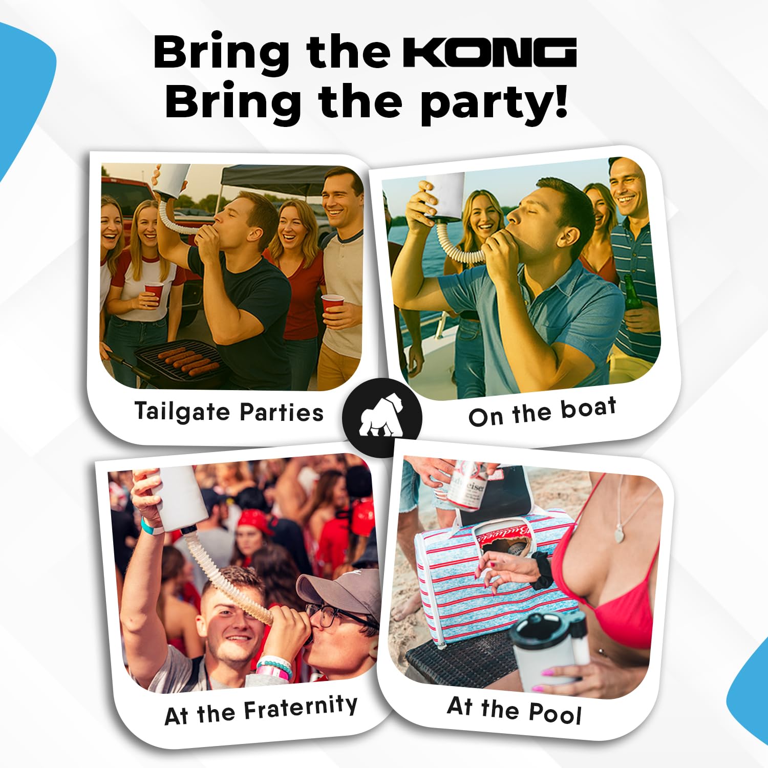 Kong Beer Bong pour-spout for fast, mess-free serving at events.